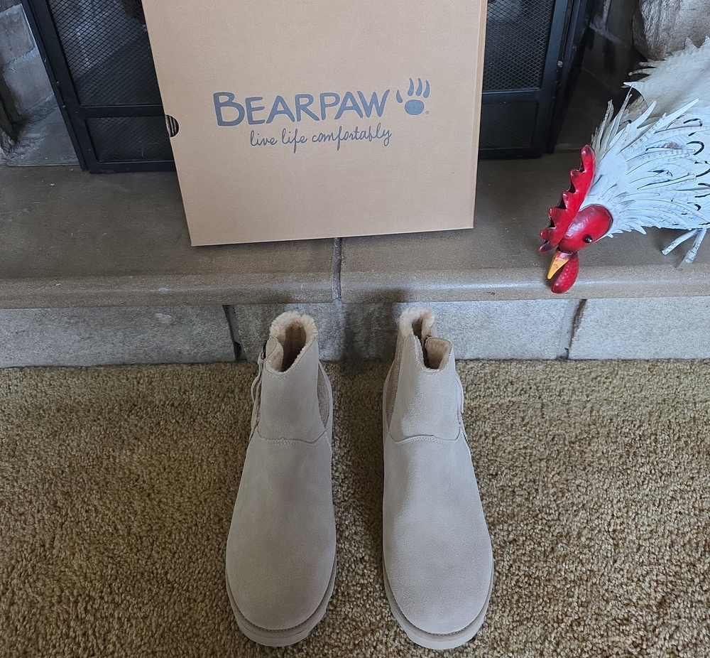 BearPaw Women's Suede Pull-On Boots in Light Beige